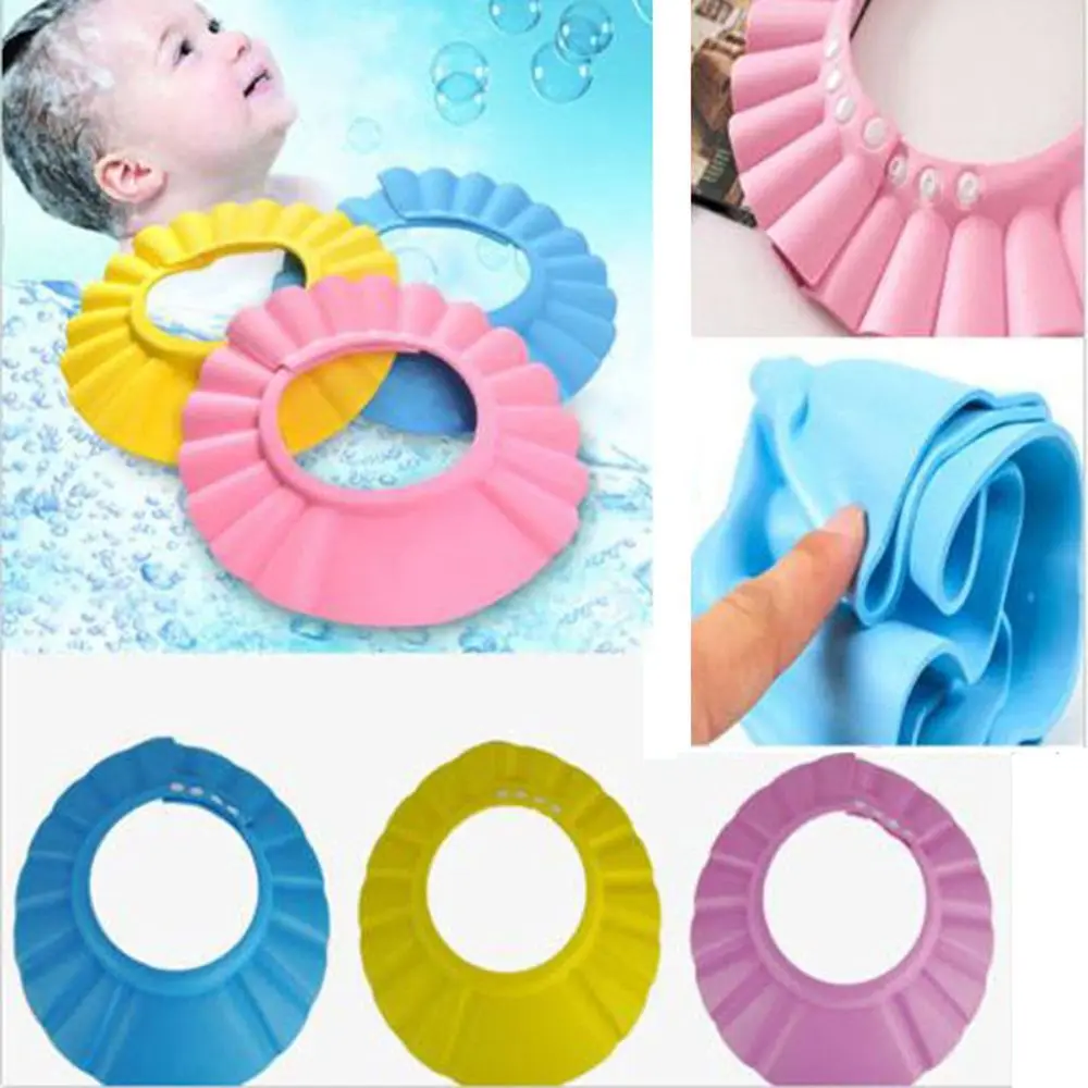 Adjustable Soft Kids Shampoo Hat Wash Hair Shield Bathing Shower Cap