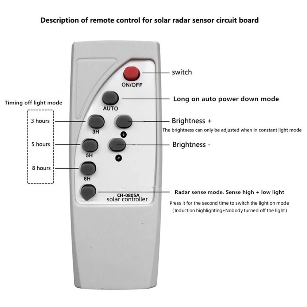 Automatic Control Lamp Board with Remote Control Solar LED Driver Board Multi-function Practical Creative Human Body Induction images - 6