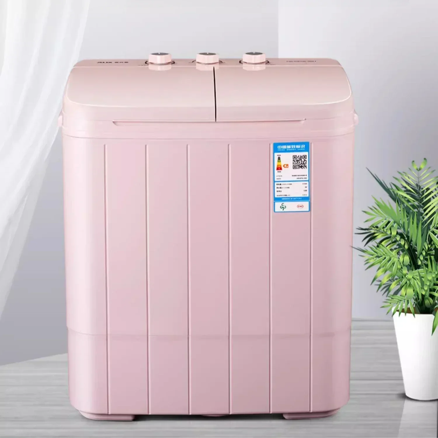 Household semi-automatic double barrel washing machine washing and dehydration portable washing machine 2