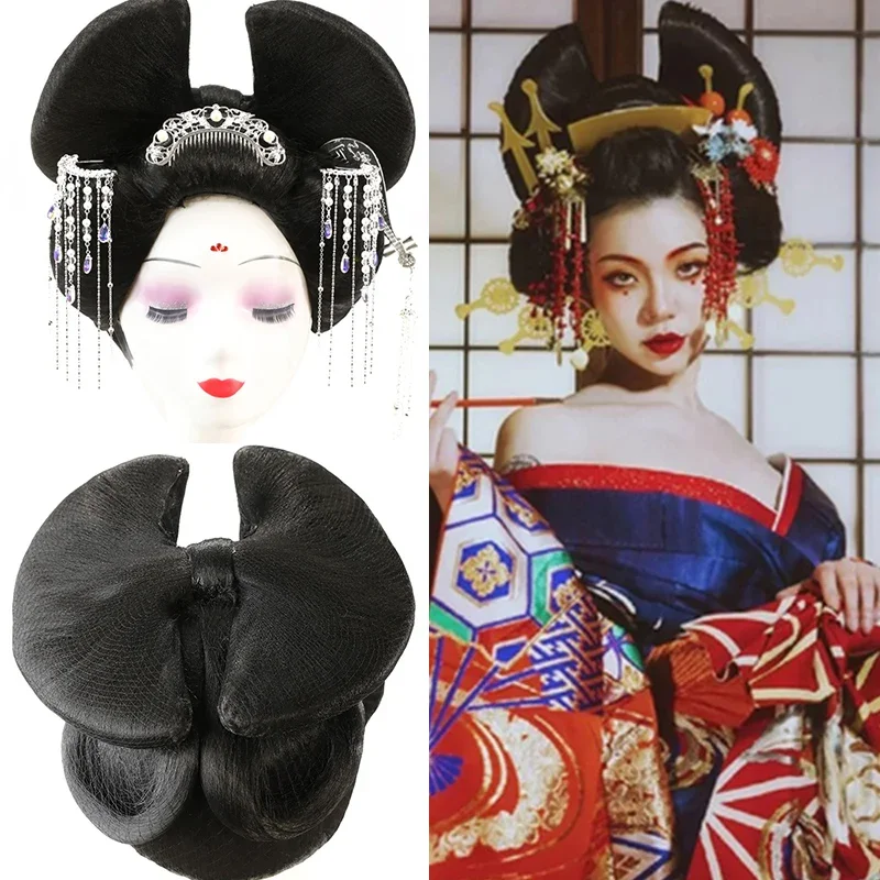

Black Kimono Hair Products Japanese kimono hair accessories Big Butterfly Headdress Model Show Ancient Women Dress Up