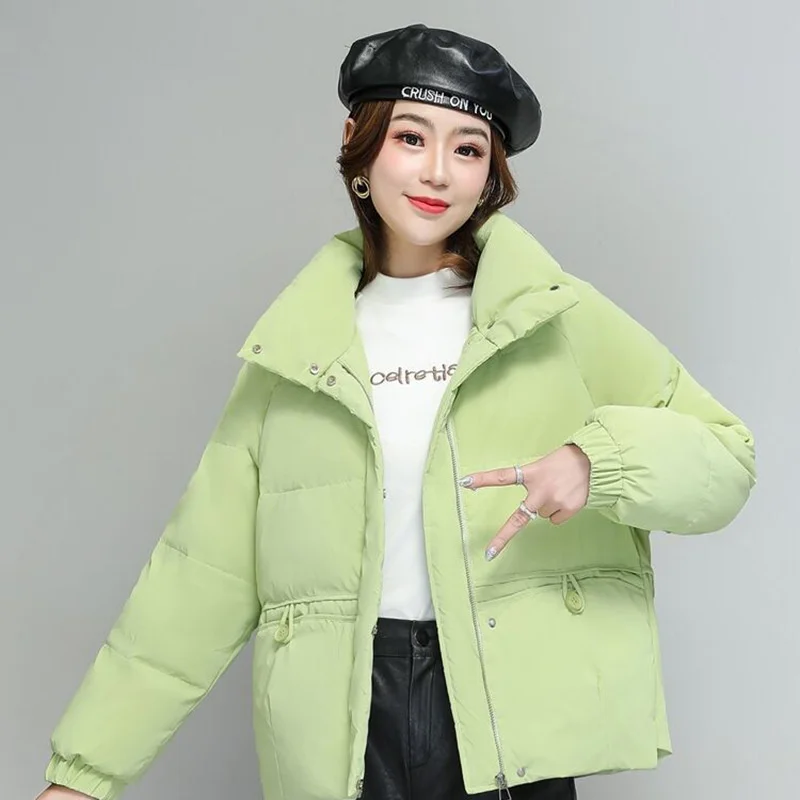 

Autumn Winter Jacket Women Parker 2022New Fashion Stand Collar Short Coat Female Thicke Warm Down Cotton Jacket Student Overcoat