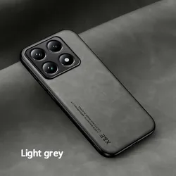 Protective Car Magnetic Holder Phone Case with Cover & Stand Function for RedmiNote 15ProPlus (Light Grey)
