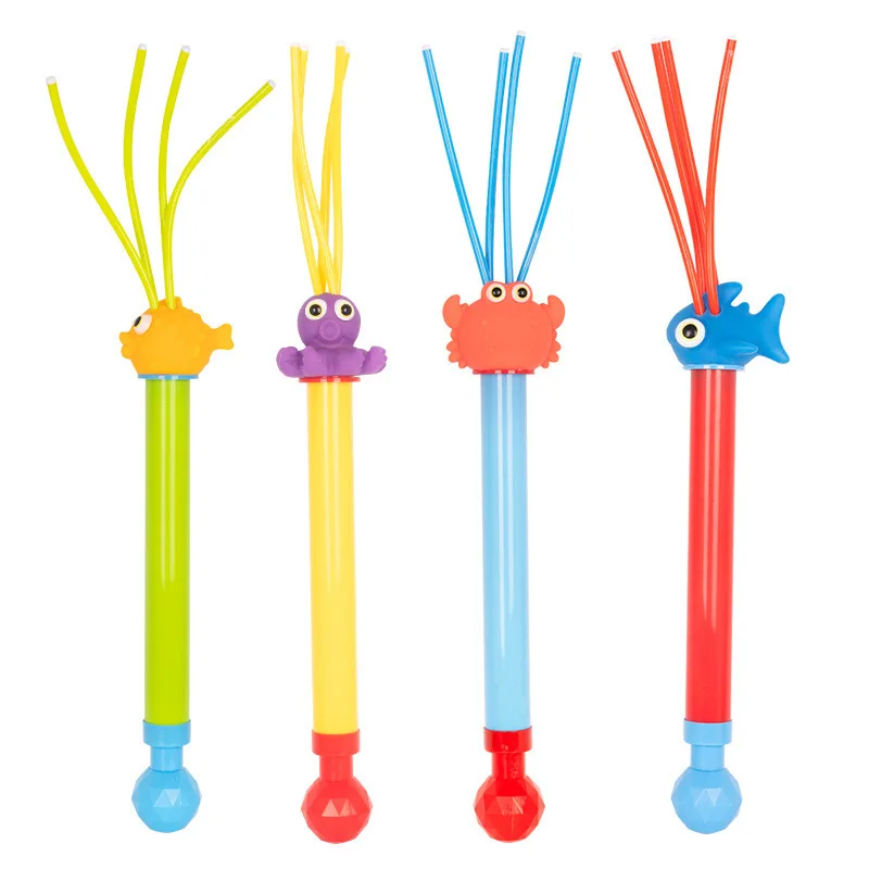 Octopus Water Gun Pump Shooting Animal Shape Cartoon Water Gun Pullout Suction Water Spray Gun Children Outdoor Water Toy 3