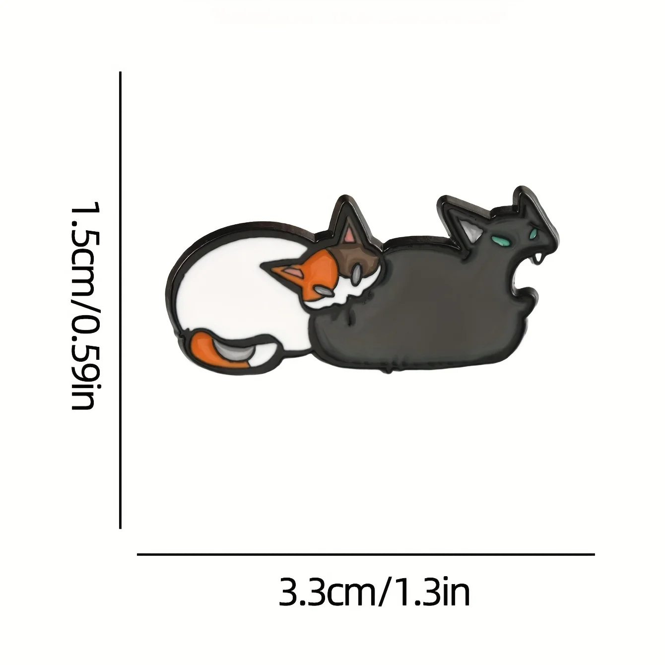 KittyNook Cat Co. Cute Feline Enamel Brooch, 1.5x3.3cm—adorable pin for cat lovers.