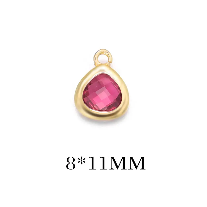 Colgantes de Encanto de Triángulo de Vidrio y Metal de Alta Calidad Accesorios de Joyería de Colorido Bronce Dorado Champán 4PCS 8x11MM 10x13MM - details 20