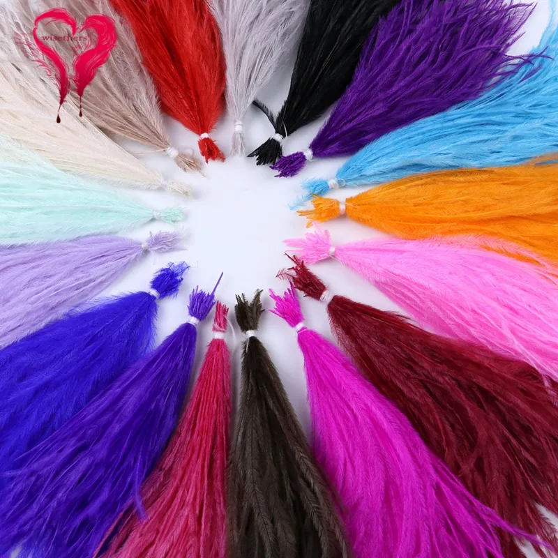 Linghui feather 10-15cm black ostrich feather silk DIY jewelry accessories clothing accessories 1 tie