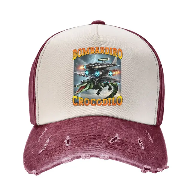 Womens Crocodile Meme Bombardiro Crocodilo Fun Brain Baseball Cap For Female Male Summer  Trucker Hat Fitted Retro Snapback Cap 2