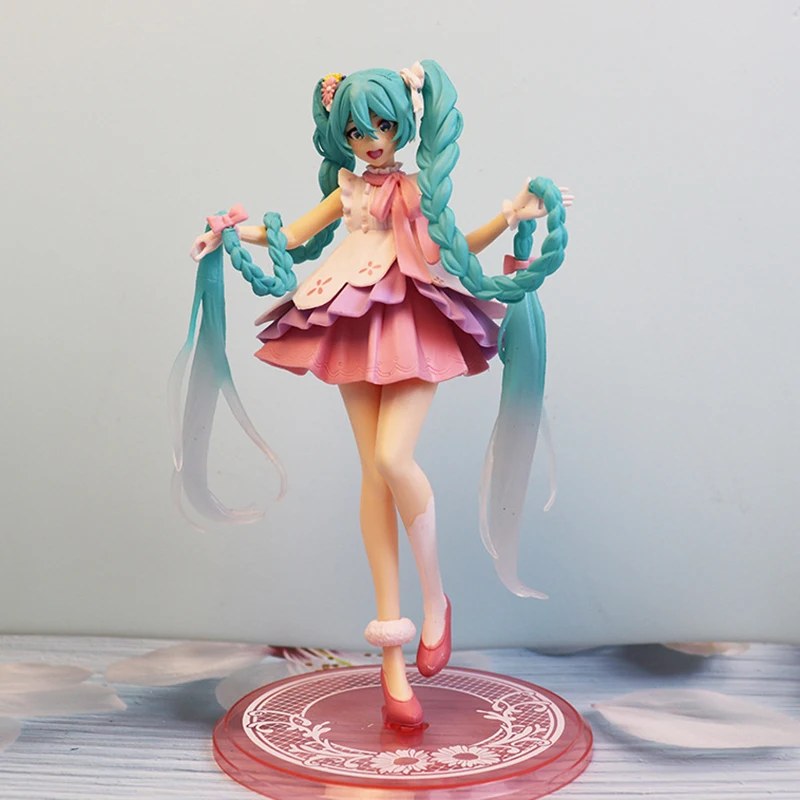 

Anime Hatsune Miku Action Figure Kawaii Girl Virtual Singer Manga Statue Figurines Collectible Car Ornaments Model Toy Kid Gift