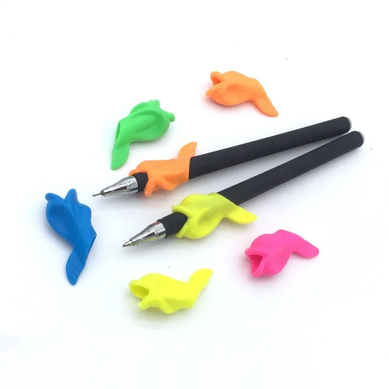 귀여운 실리콘 물고기 연필, 어린이 학생 글쓰기 버팀대, 펜 슬리브 문구, 20 개, 신제품