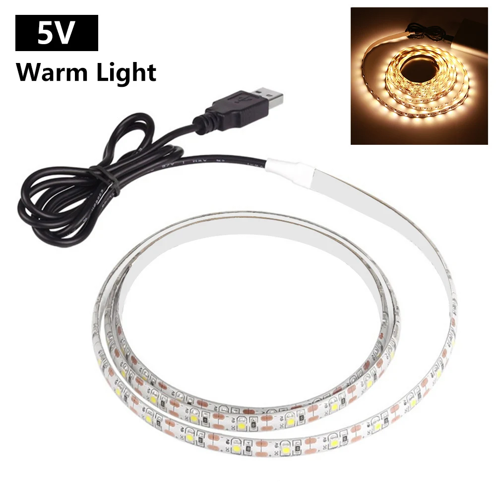 DC5V USB LED Strip 2835 Backlight TV Kitchen Strip LED Tape Ribbon Under Cabinet Light Night Lamp  Cabinet Wardrobe Home Decor