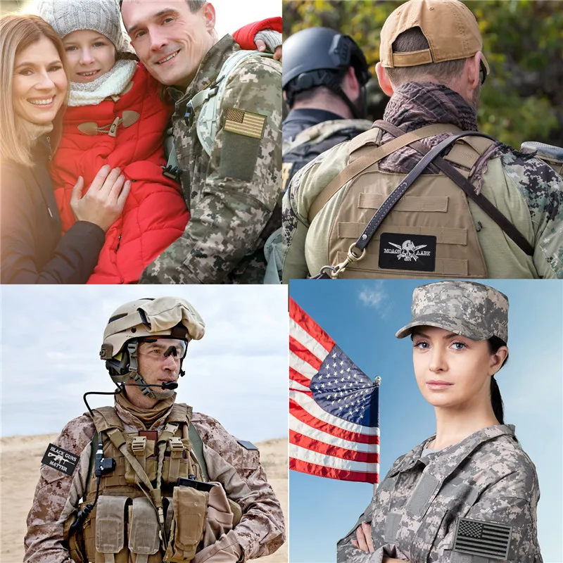 Tactical Embroidery Patches Random Set of 20Pcs 3D Embroidered Morale Labels Hook and Loop Patches Tactical Cool for DIY