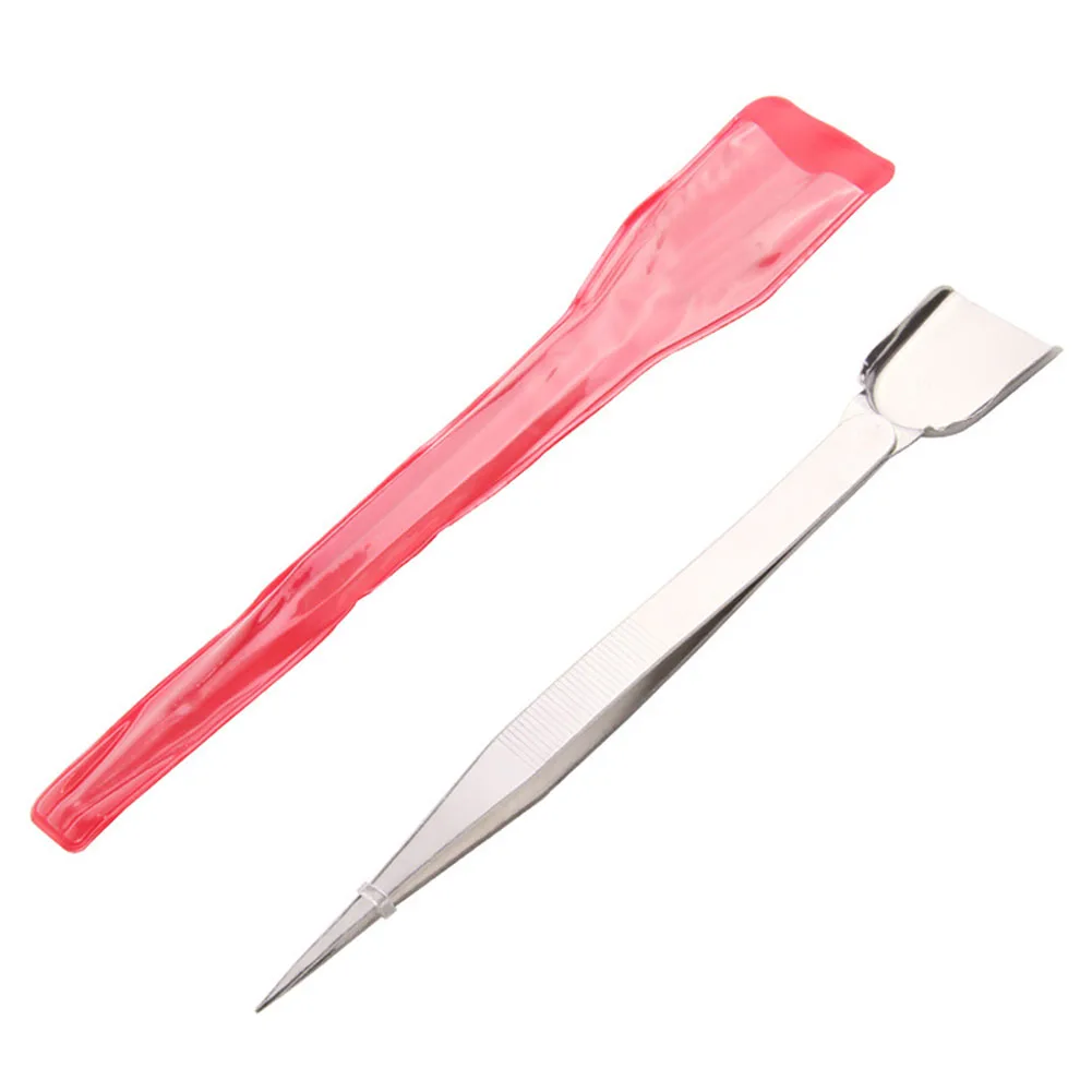 Stainless Steel Tweezers with Scoops Shovels for Jewelry Diamond Clip Pick Up Tool 160mm