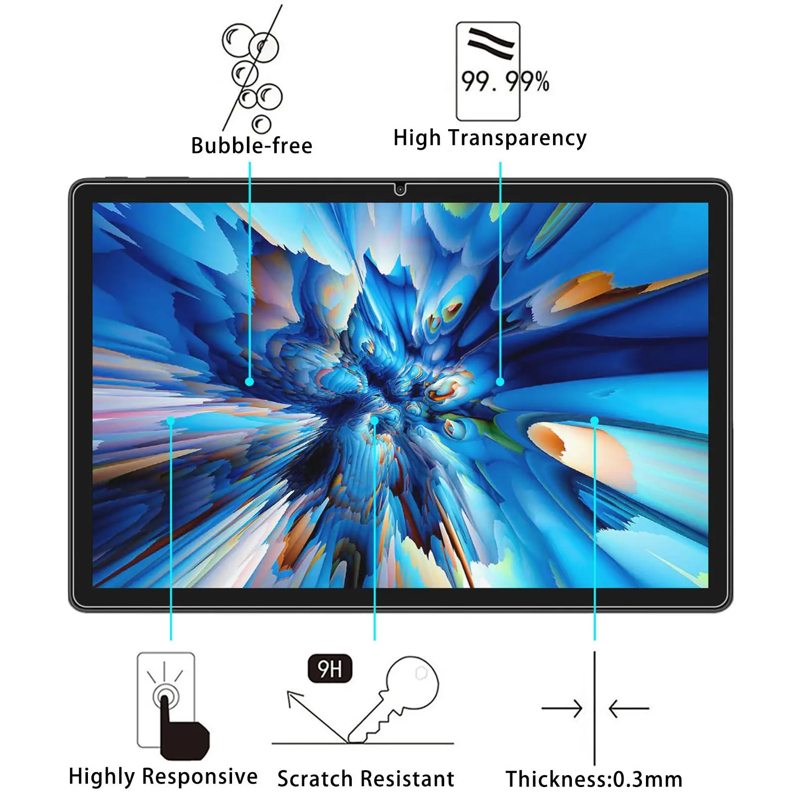 For Blackview MEGA 8 13 inch 9H 0.3mm Explosion-proof Tempered Glass Film Screen Protector