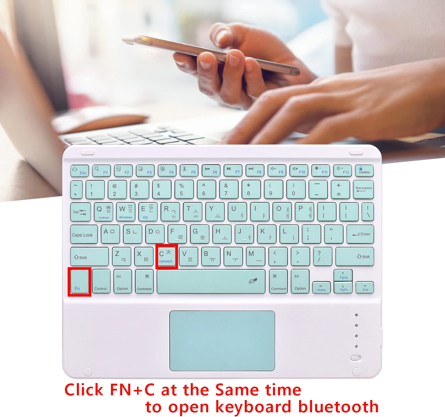 Wireless Keyboard Mouse Tablet Keyboard Ipad Keyboard Korean Keyboard Mouse For IOS Android Windows Tablet
