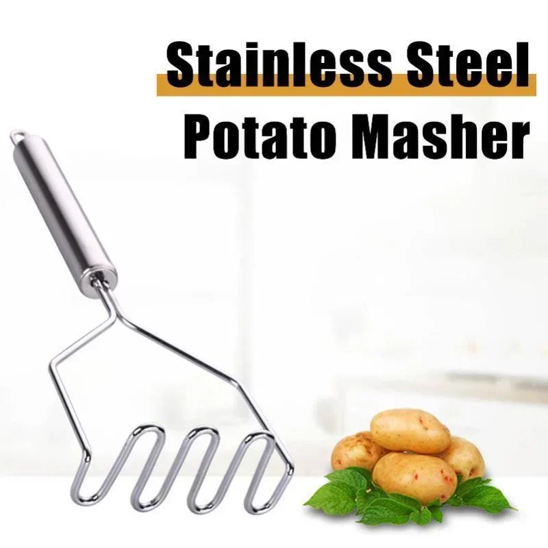Potato Masher Stainless Steel Heavy Duty Mashed Potatoes Masher Best Masher Kitchen Tool For Bean Avocado Easy To Clean