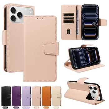 Leather Phone Case for Samsung Galaxy S25 S24 S23 S22 S21 S20 S10 S9 S8 Ultra Plus FE Edge Anti-Scratch with Card Holder & Stand 1