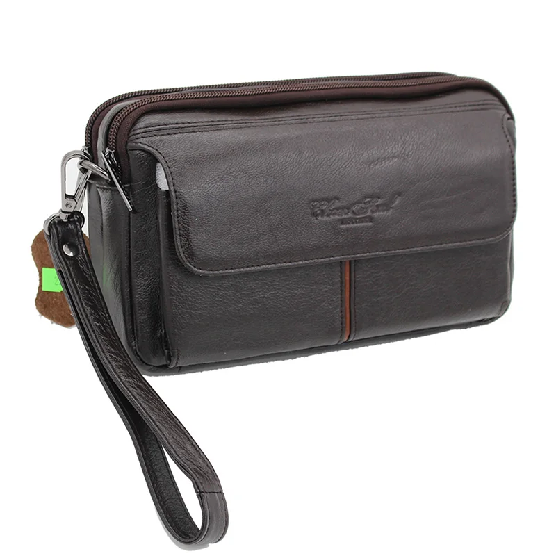 Men's Genuine Leather Clutch Wallet - Elegant and Functional Multi-Purpose Accessory