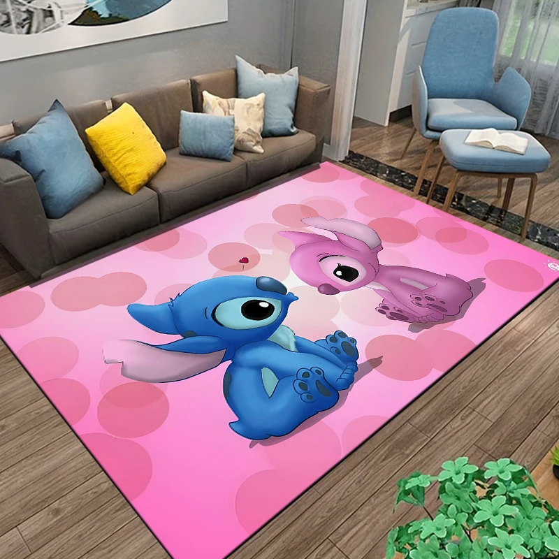Disney Pattern Stitch Lilo Carpets Bedroom Play Mats Rug Bedroom Decor Carpet Livingroom Rug Crawl Mat Christmas Gift Hogar