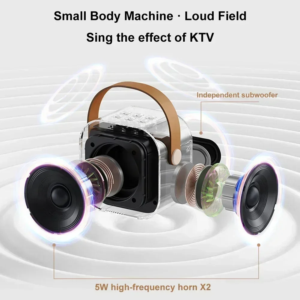 K12 Bluetooth Karaoke Machine Portable  5.3 PA Speaker System with 1-2 Wireless Microphones Home Family Singing Children's Gifts 5