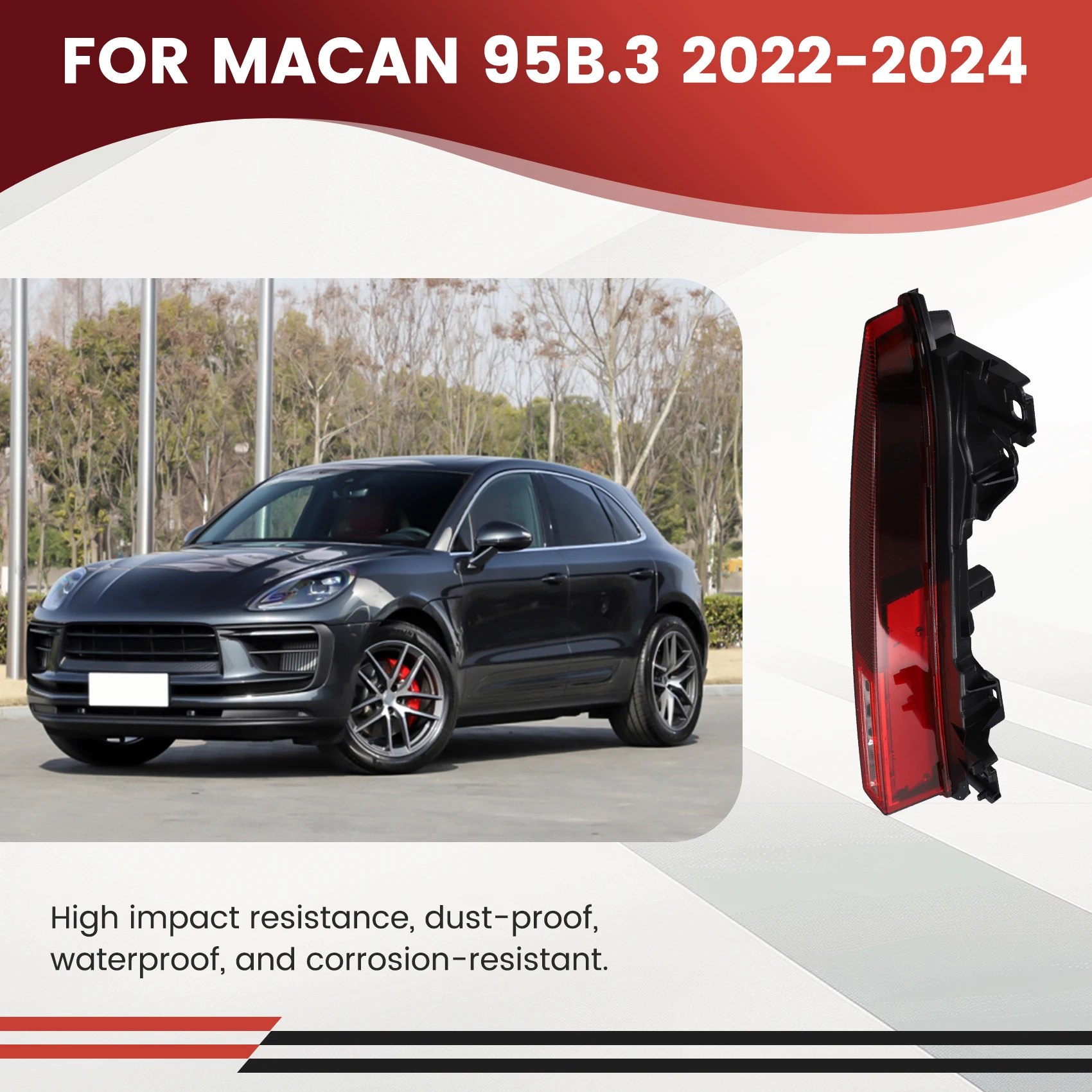Macan 95B용 Classy-Car 리어 범퍼 리플렉터 리어 범퍼 라이트. 3 2022-2024
