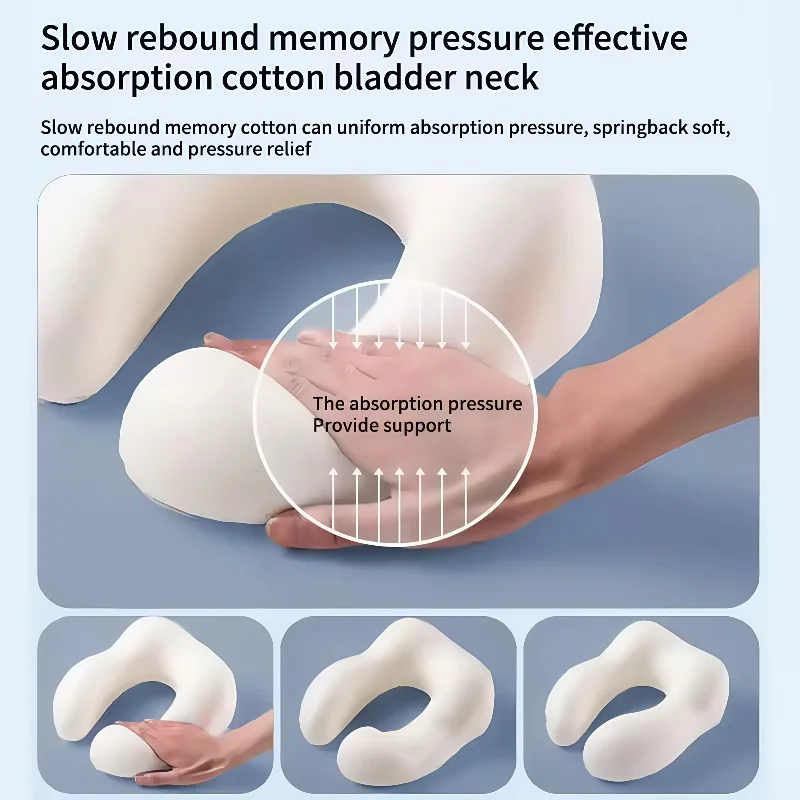 Portable Memory Foam U-Shaped Travel Neck Pillow - Adjustable Soft Support for Enhanced Comfort