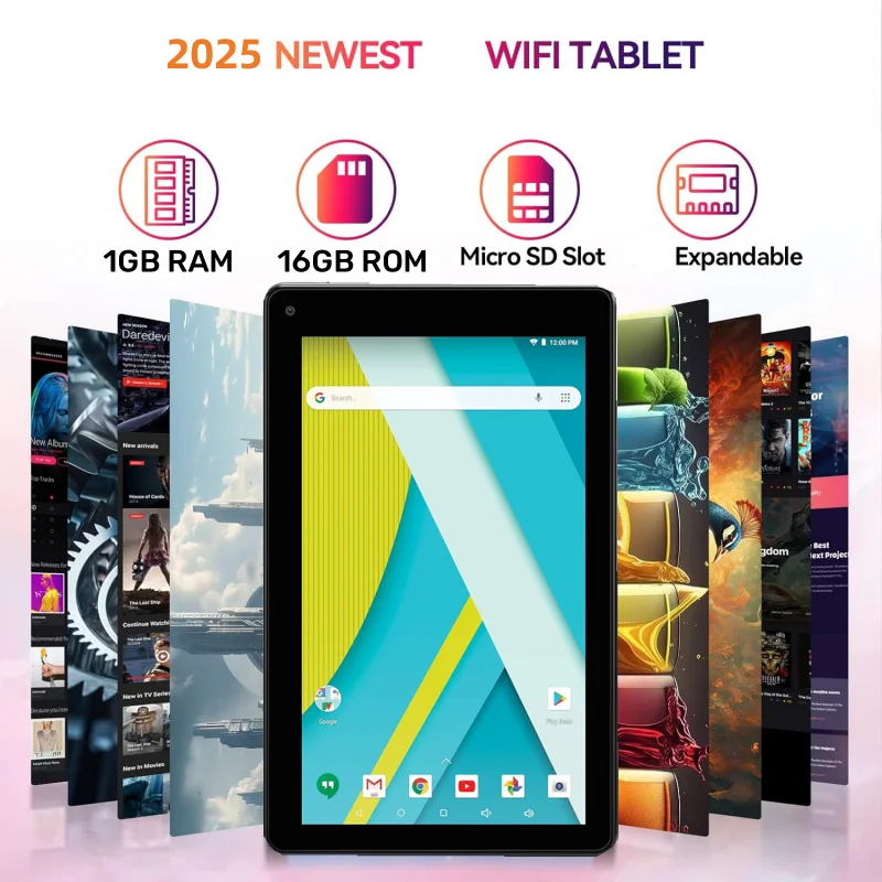 7 인치 RCT6973 RAM 1GB + 16GB ROM 안드로이드 8.0 키드 태블릿..
