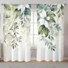 2 Pcs Fresh Green Leaf Curtains Natural Plant Print Living Room Bedroom Window Decoration Spring Summer Curtains 2
