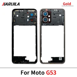 Premium Front Housing Middle Frame Bezel Chassis Shell with Side Button Key Parts (G53 Gold)