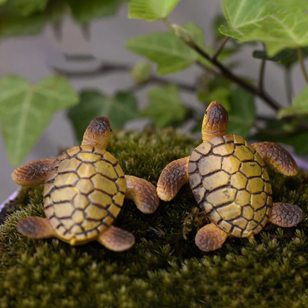 6 Pcs Animal Resin Sea Turtle Aquarium Moss Micro Landscape Ornament Toy Prank Miniature aquarium ornament