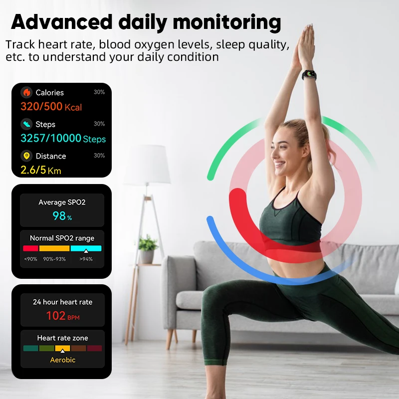 LIGE Men Sports Smart Watch 2.02" HD Screen Blood Oxygen Bluetooth Call Watch 100+ Sports LED Flashlight Outdoor Smartwatch New