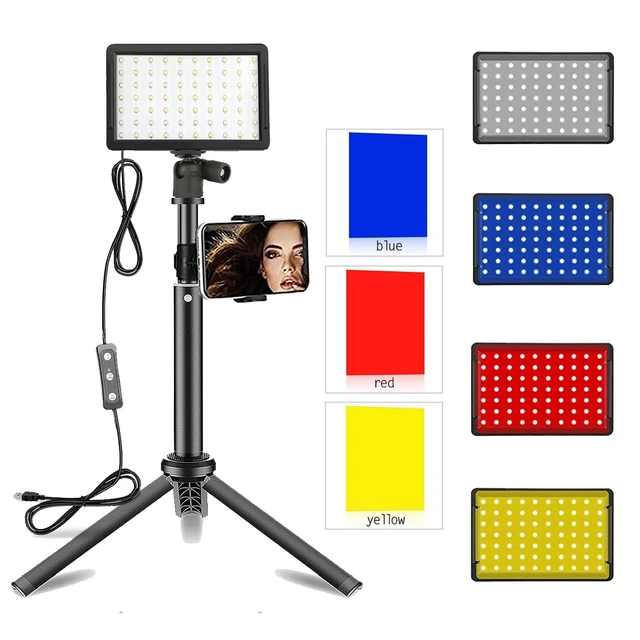 LED Photography Video Light Panel Lighting Photo Studio Lamp Kit For Shoot Live Streaming Youbube With Tripod Stand RGB Filters 1