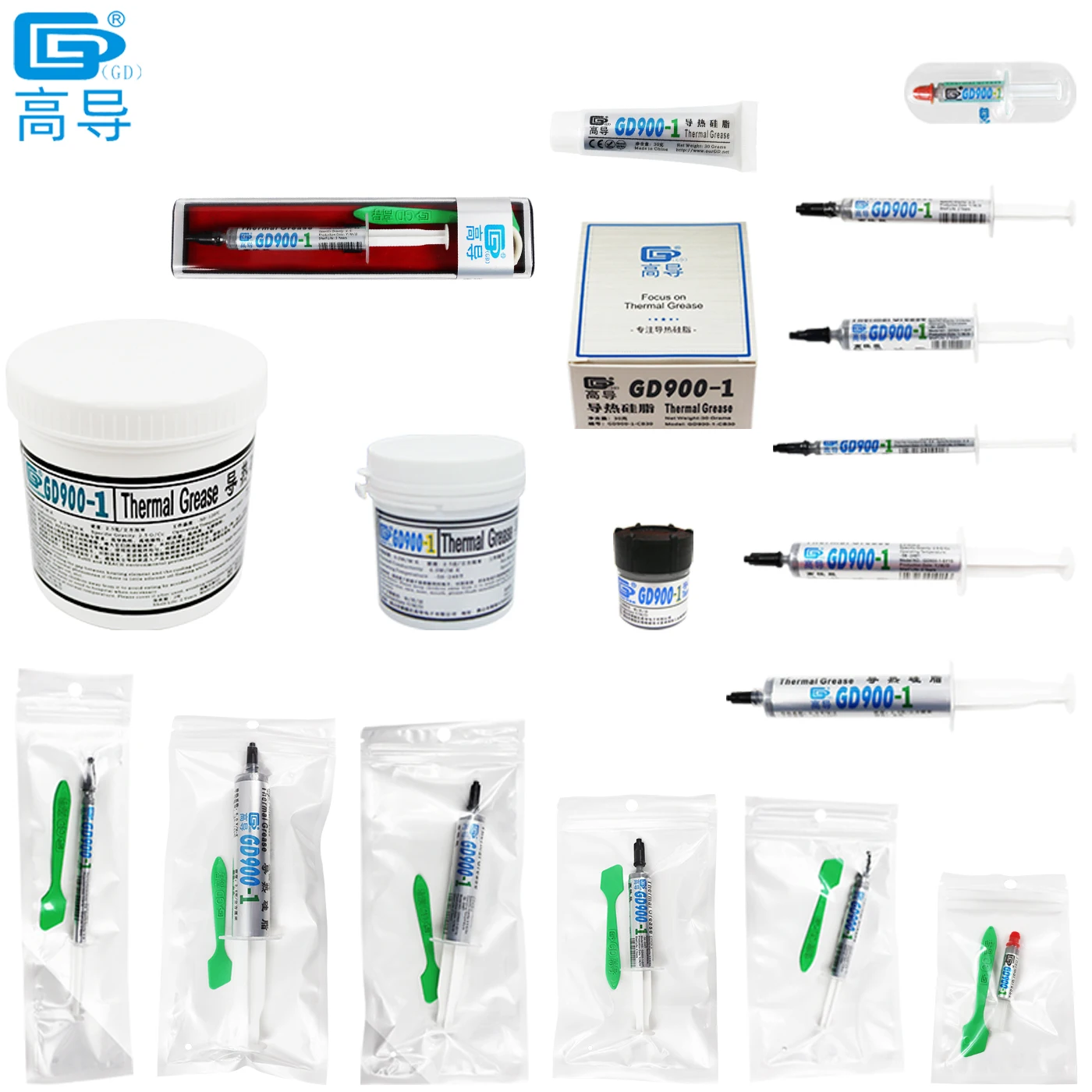 

Net Weight 1/3/7/15/30/150/1000 Grams Gray GD900-1 Thermal Conductive Grease Paste Plaster Heat Sink Compound SSY ST BX CB CN