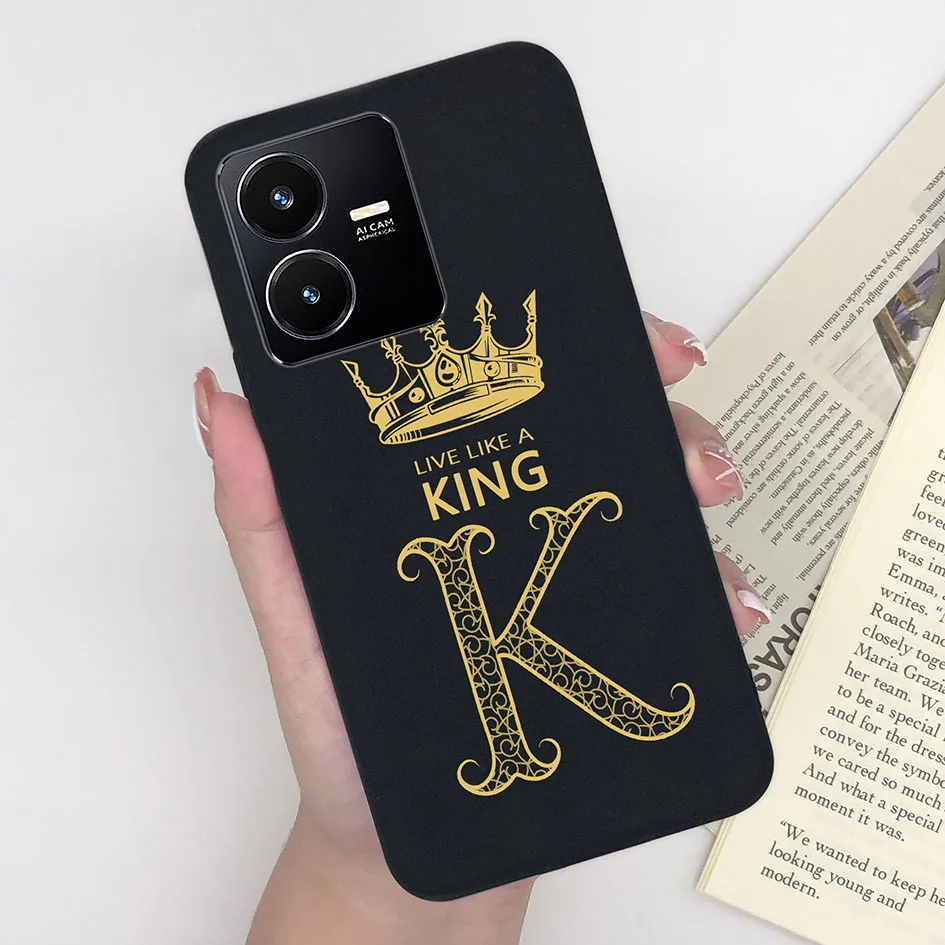 Luxury Fashion Matte Crown Alphabet Pattern Soft Phone Cover