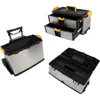 Tool Chest, Stainless-Steel Drawer Organizer with Wheels, Extendable Handle and Tough Latches - Rolling Tool Cabinet 4