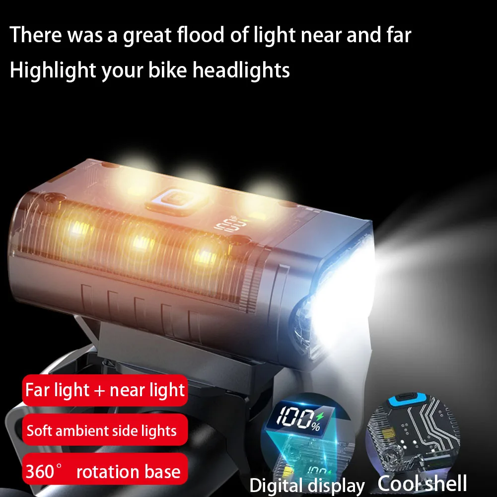 LED Bicycle Front Light Bike Light IPX4 Waterproof Bike Safety Lamp 360 Degree Rotating Bicycle Headlight Cycling Accessories