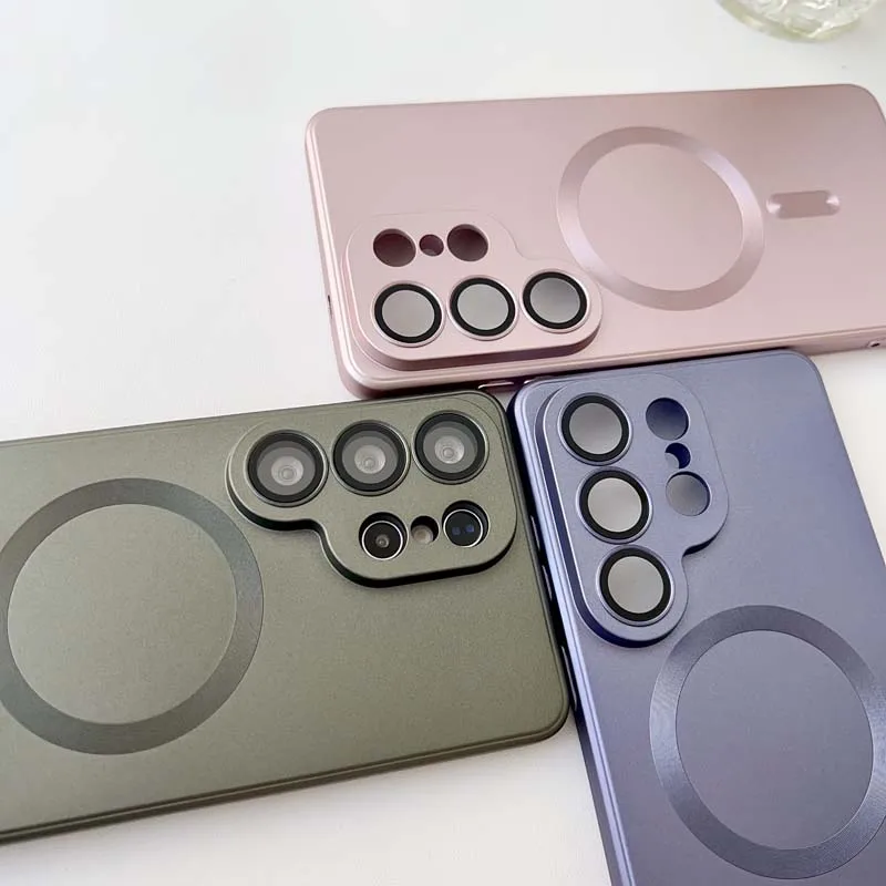 Metallic Magnetic Soft Case with Wireless Charging and Lens Protection