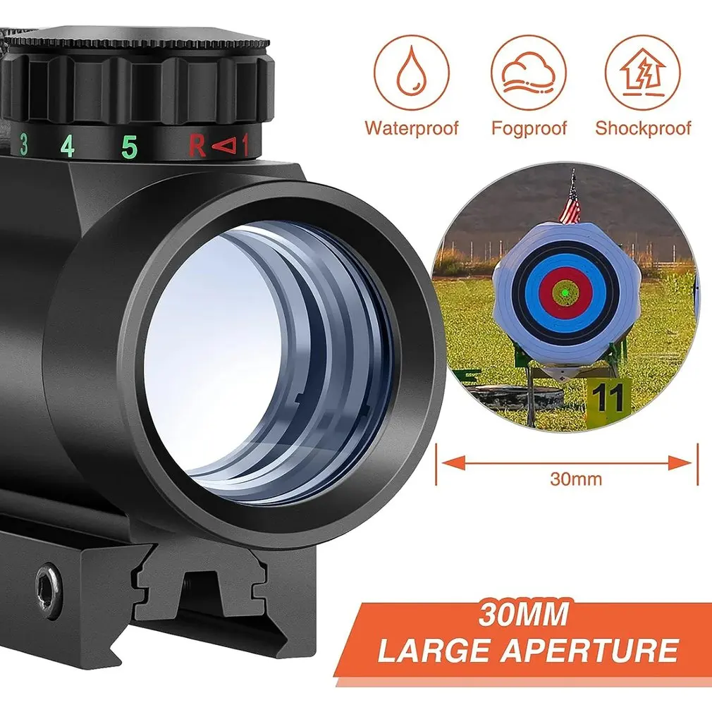 1x40 Hunting Reflex Red Green Dot Sight Adjustable Brightness Reflex Sights Tactica Riflescope Mount Rails Hunting Accessory red dot sight riflescope mount