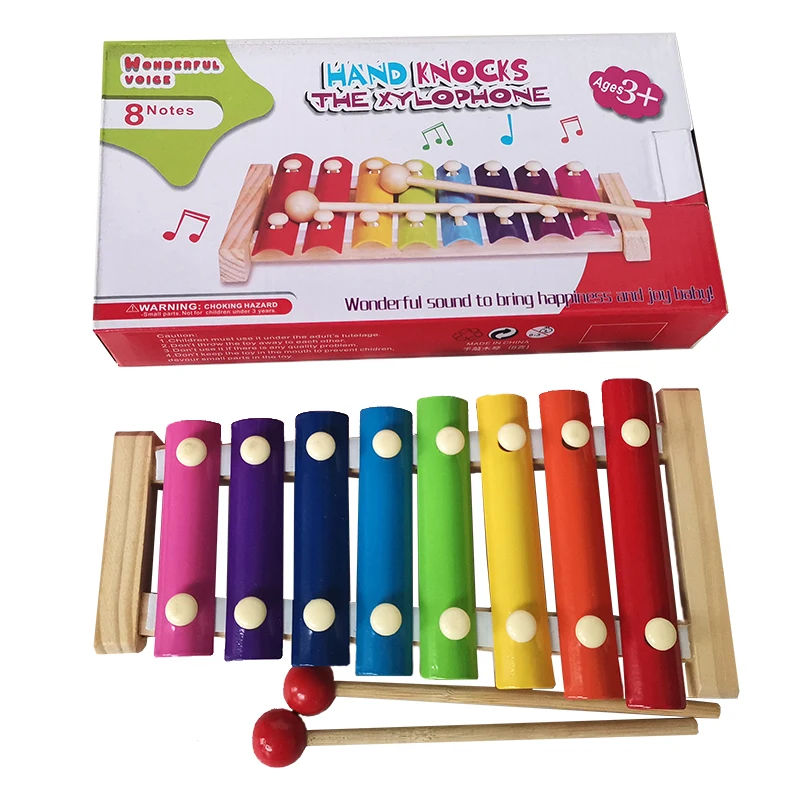 Colorful 8 Different Tones Hand Knock Wood Piano Kids Toy Xylophone Music Rhythm Learnin In Advance For Preschoolers Furobayuusaku 