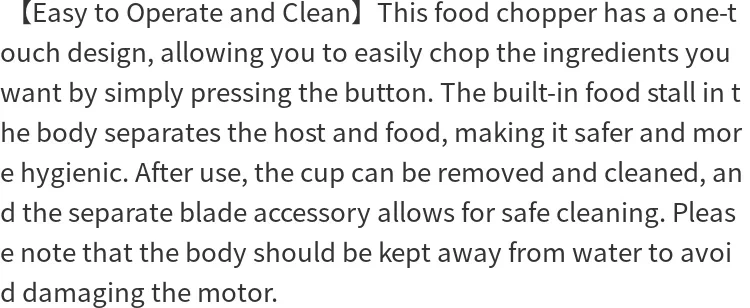 Description Picture 3 of itemFood chopper Mini 250ML portable waterproof electric chopper suitable for garlic onion USB rechargeable vegetable garlic press