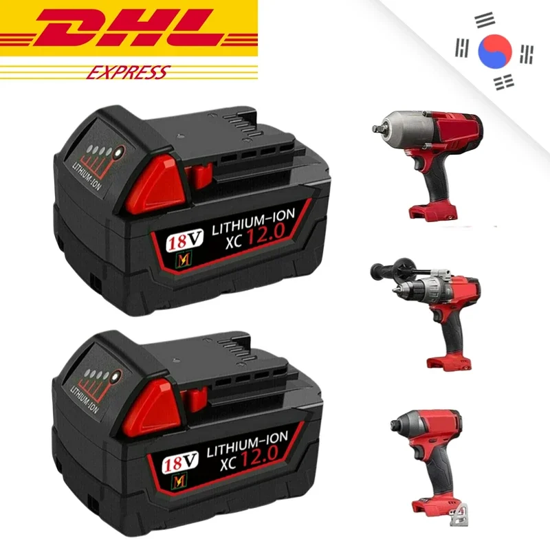 

DHL Ship 18V 12.0Ah Replacement for Milwaukee M18 XC Lithium Battery 48-11-1850 48-11-1840 48-11-1820 48-11-1860