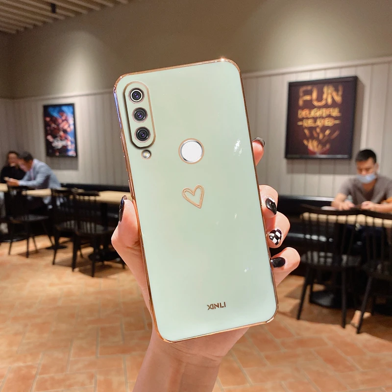 Luxury Plating Love Heart Mirror Phone Case