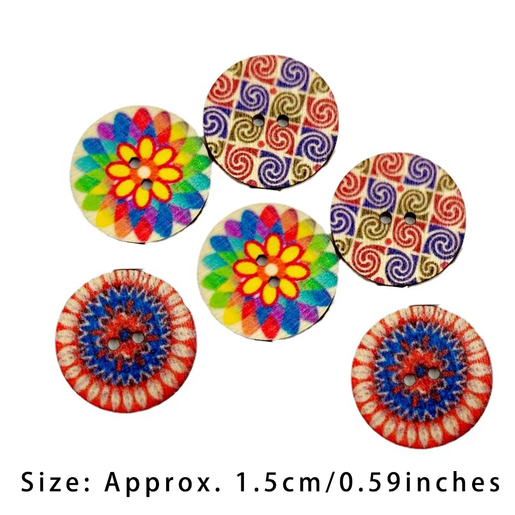 100 Pcs Wood Button Scrapbooking DIY Crafting Knitting Round Button Ornament Shirt Jeans Useful Wooden Fastener 25mm 6