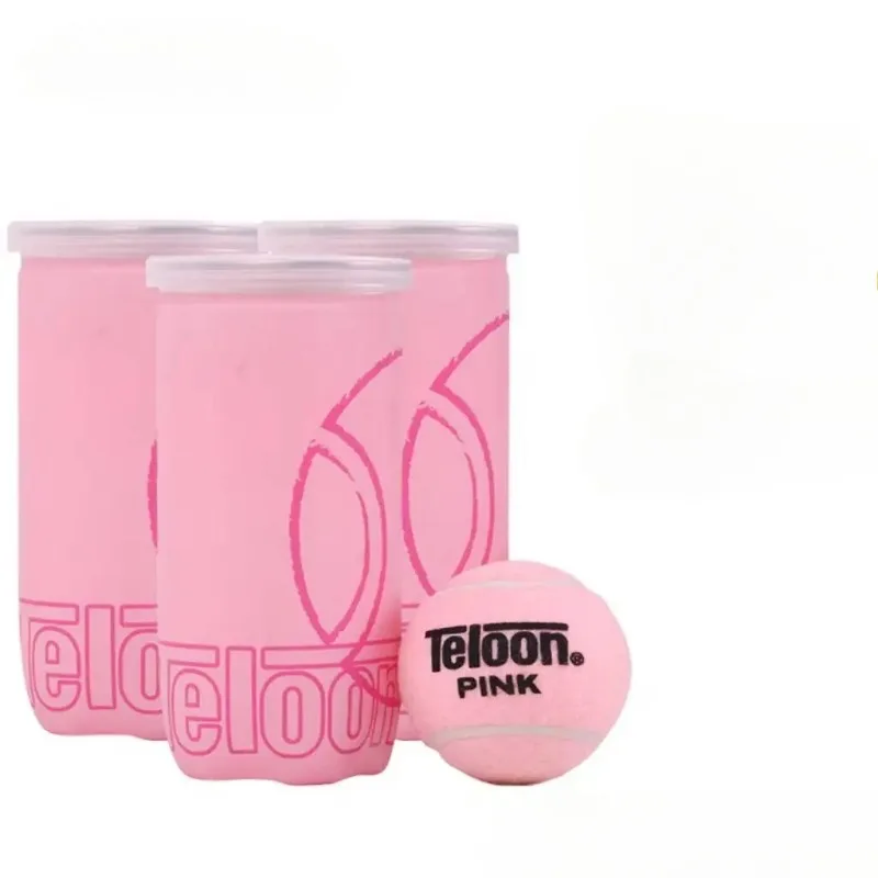 Pink Tennis Ball 2PCS/Canned Ladies Beginner Practice Training Tennis Ball Wear-Resistant and High Elasticity