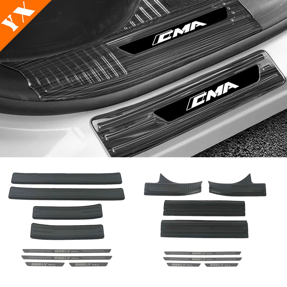 

For Geely Boyue L 2023-2024 Accessories Auto Decoration Stainless Interior Door Sill Scuff Plate Welcome Pedal Styling Sticker