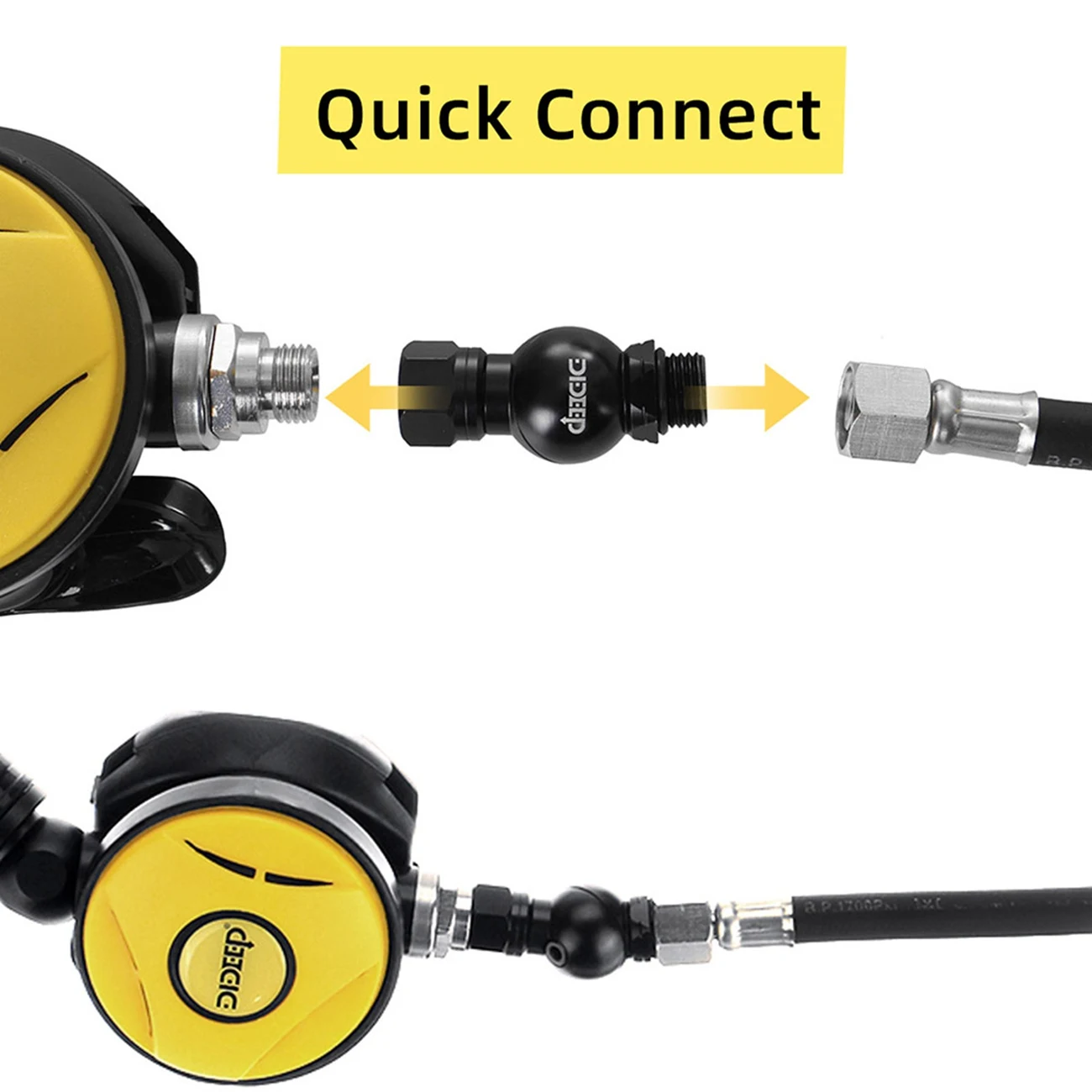 Scuba Diving Accessories 360 Degree Swivel Hose Adapters for 2Nd Stage Scuba Diving Regulator Connector