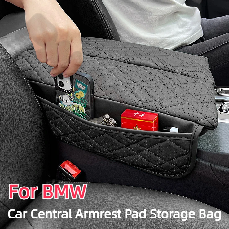 Car Central Armrest Pad Storage Bag For BMW G30 G38 F10 F11 F15 F16 G05 G06 X5X6X7 G32 6GT LHD Auto Center Armrest Mat Accessory