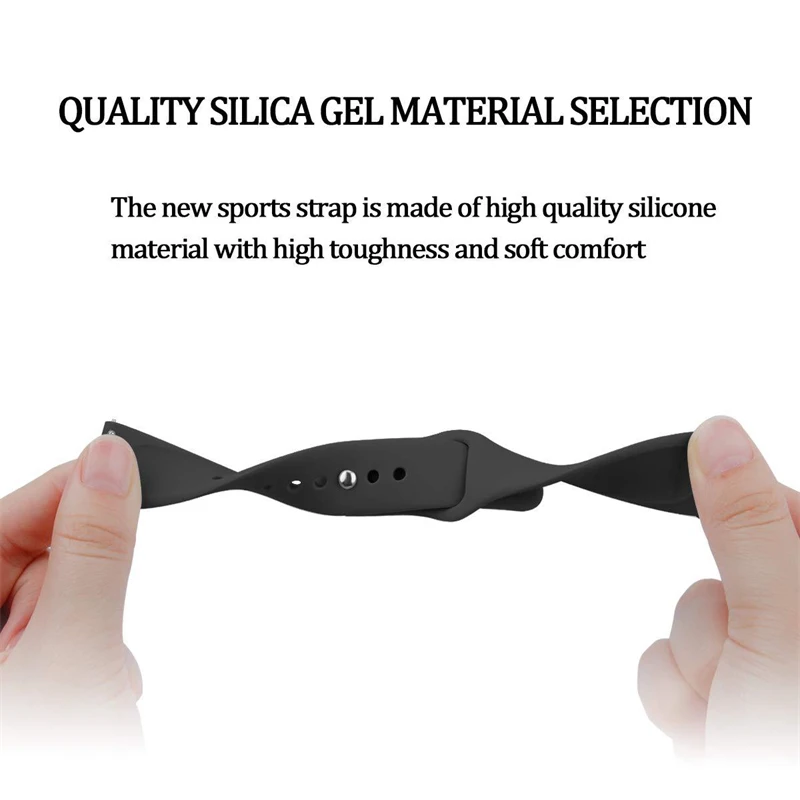 Versatile Silicone Sports Strap for Smartwatches - Multiple Sizes Available