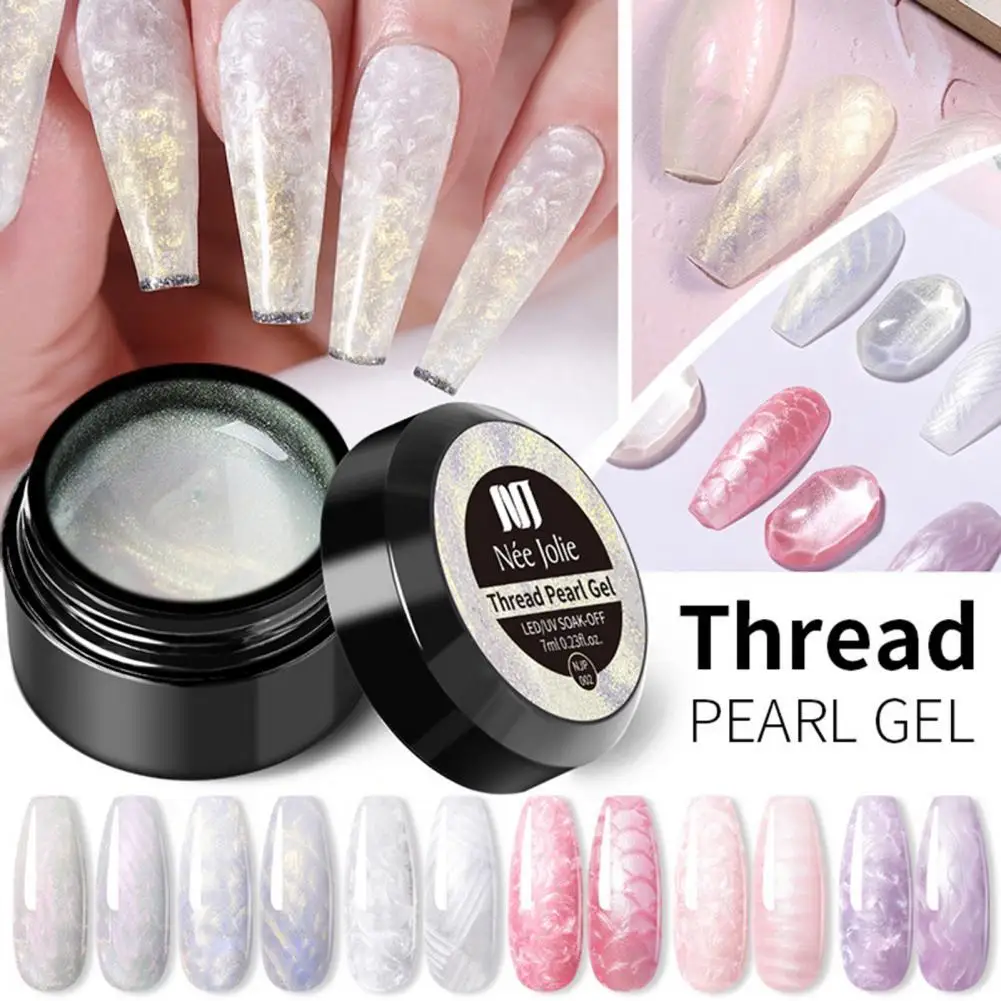 7ml Thread Shell Nail Gel Polish Auroras Pearl Shell Gel Semi