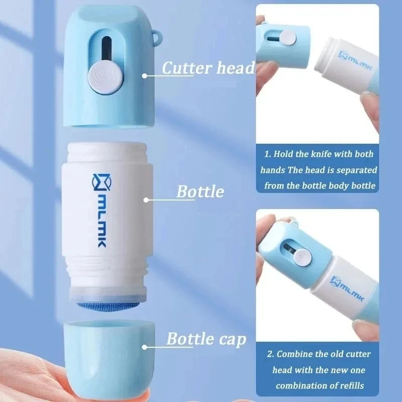 Utility Knife Paper Cutter Mail Opener Unboxing Knife Paper Eraser 2-In-1 Thermal Paper Correction Fluid Knife Parcel Box Opener Home Office Anti Peep Identity Information Privacy Protector