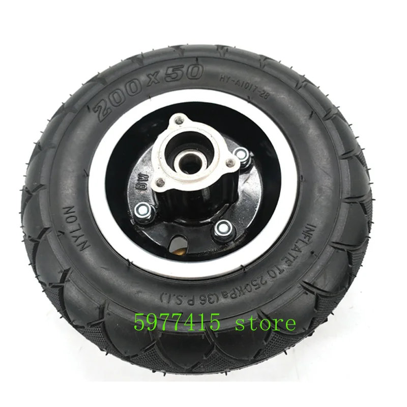 8" Electric Scooter Tyre With Wheel Hub with Brake disc 200x50 Inflation Tyre&inner tube Electric Vehicle Aluminium tire electric scooter tire